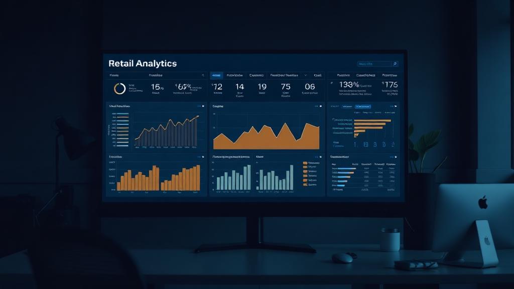 Retail analytics dashboard on a workspace screen